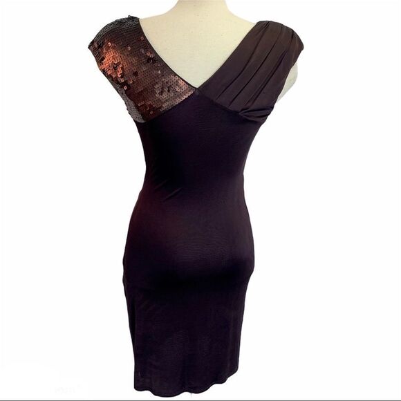 Ted Baker London brown sequin wrap dress size 1/US4 - Picture 3 of 9